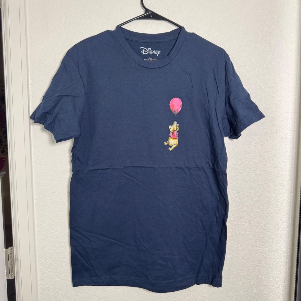 Disney Winnie the Pooh T-Shirt Mens Medium Black Balloon Graphic Tee